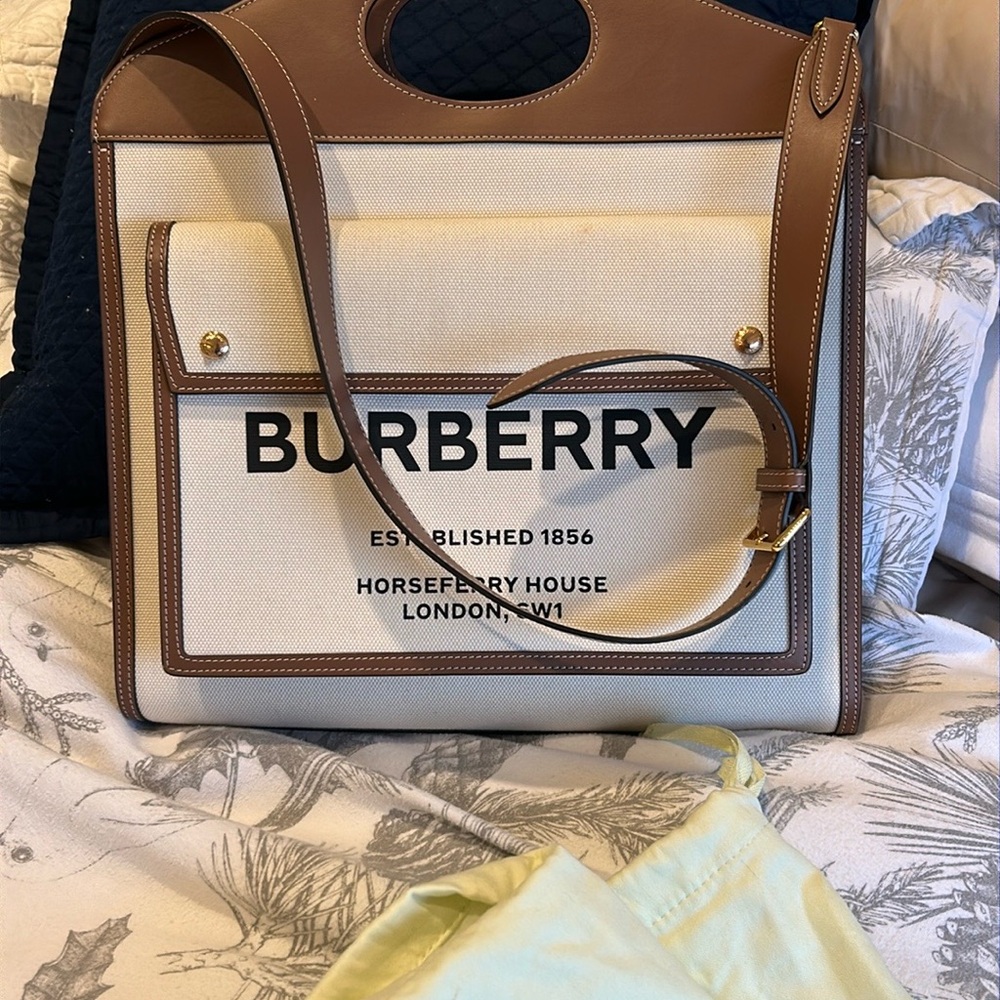 Burberry Canvas and Leather Tote Bag